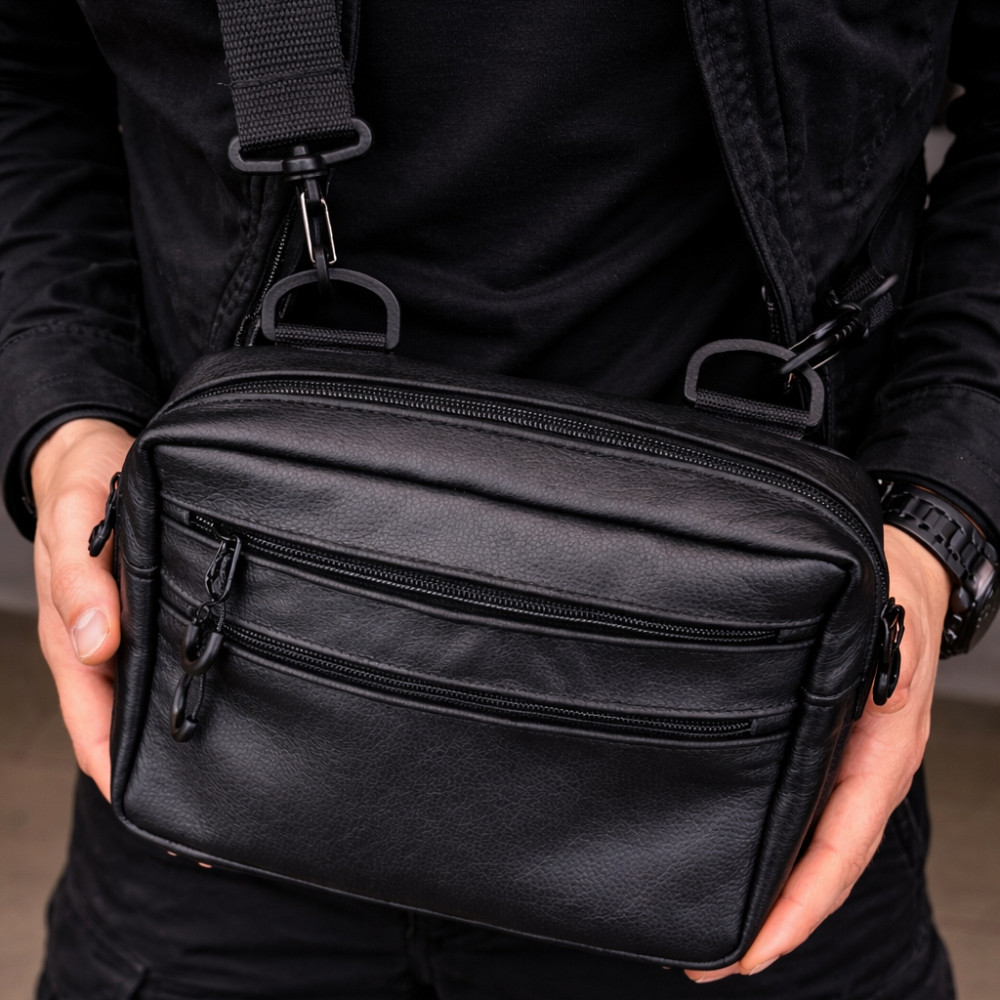 Сумка чоловіча планшет через плече, Чоловіча вулична сумка через плече, Поштова сумка-месенджер QD-27 Львів - фото 9