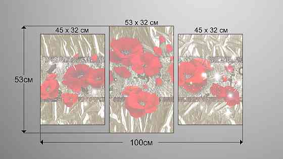 Модульна картина Маки Абстракція Art-225_3 Київ