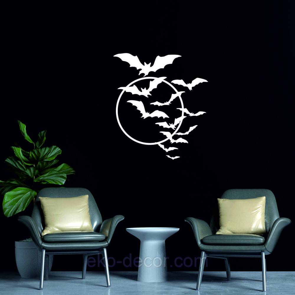 Декоративне настінне Панно «Кажани», Декор на стіну 50*44 см, Білий Київ - фото 5