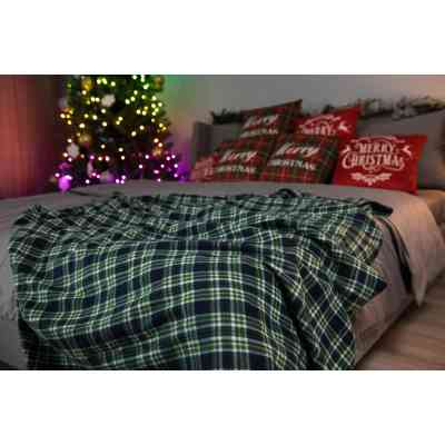Плед Ardesto Christmas Fleece 130x160см, 100% поліестер, клітинка, зелений (ART0718PB) Вінниця