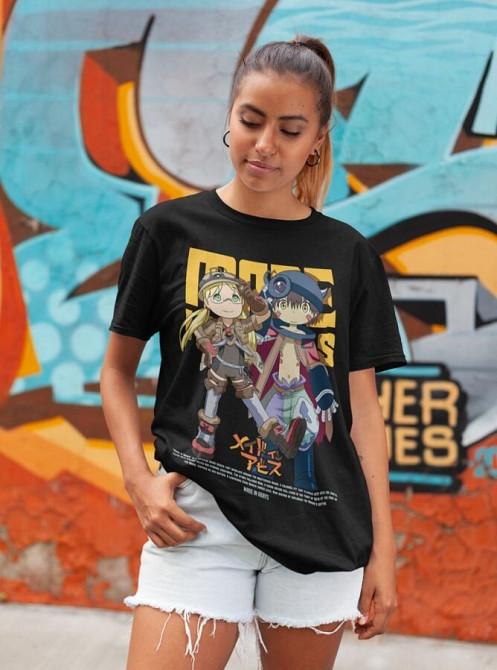 Футболка для хлопчика з аніме принтом Маде Ін Абйсс Гірл оверсайз (зріст від 165 до 180) Чорний AnimeJ0970m Дніпро - фото 2