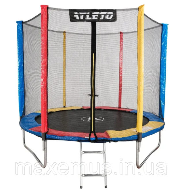 Батут Atleto 312 см (10 ft) Multikolor с внешней сеткой и лестницей (нагрузка до 150 кг) + Подарки Мостиська - фото 18