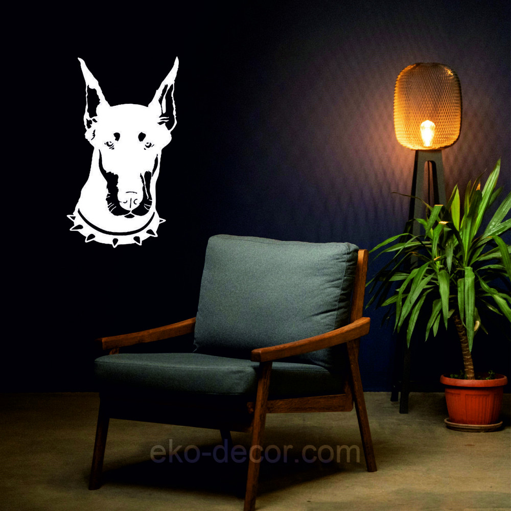 Декоративное настенное Панно «Доберман», Декор на стену 70*40 см, Белый Киев - изображение 6