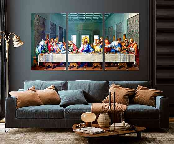 Модульная картина в гостиную / спальню  Тайна вечеря    ART-265_3A 100х150 см Киев