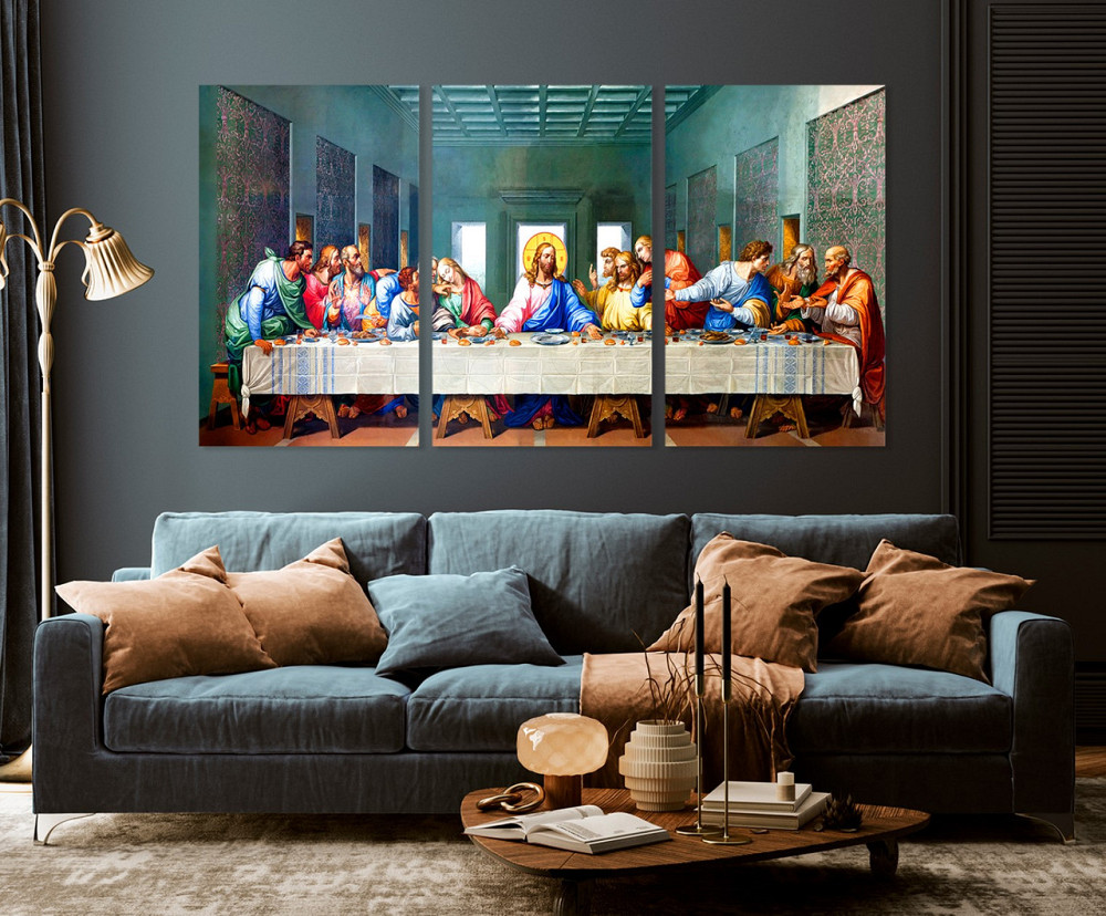 Модульная картина в гостиную / спальню  Тайна вечеря    ART-265_3A 100х150 см Киев - изображение 3