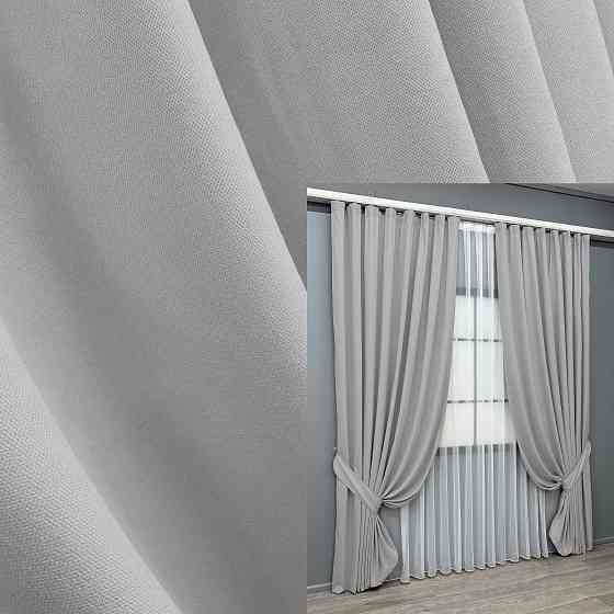 Комплект готових штор VR-Textil Мікровелюр Petek № 1477ш Світло-сірий 200х290 см 2 шт (32-542) Київ
