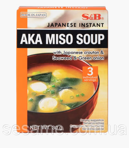 Суп швидкого приготування Aka Miso Soup S&B 30 г Харків - фото 1