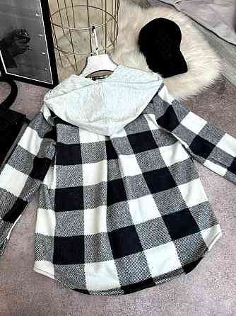 Женская теплая оверсайз рубашка с капюшоном турецкий двусторонний флис Полар Серый, 48/52 Одесса