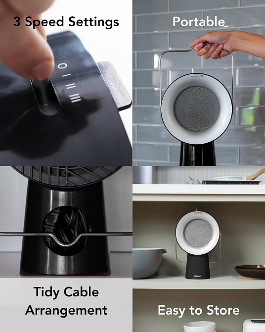 Кухонна витяжка Airhood Wired Чорний портативна безканальна 5 вугільних фільтрів нержавіючий масляний фільтр легке чищення Київ - фото 8