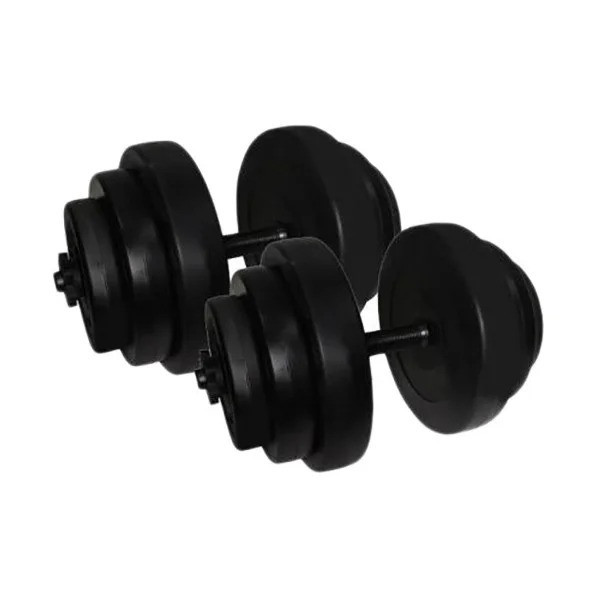 Гантели наборные композитные в пластиковой оболочке 2 шт по 18,5 кг Rock Pro NE-PL-G-018-2 Винница - изображение 1