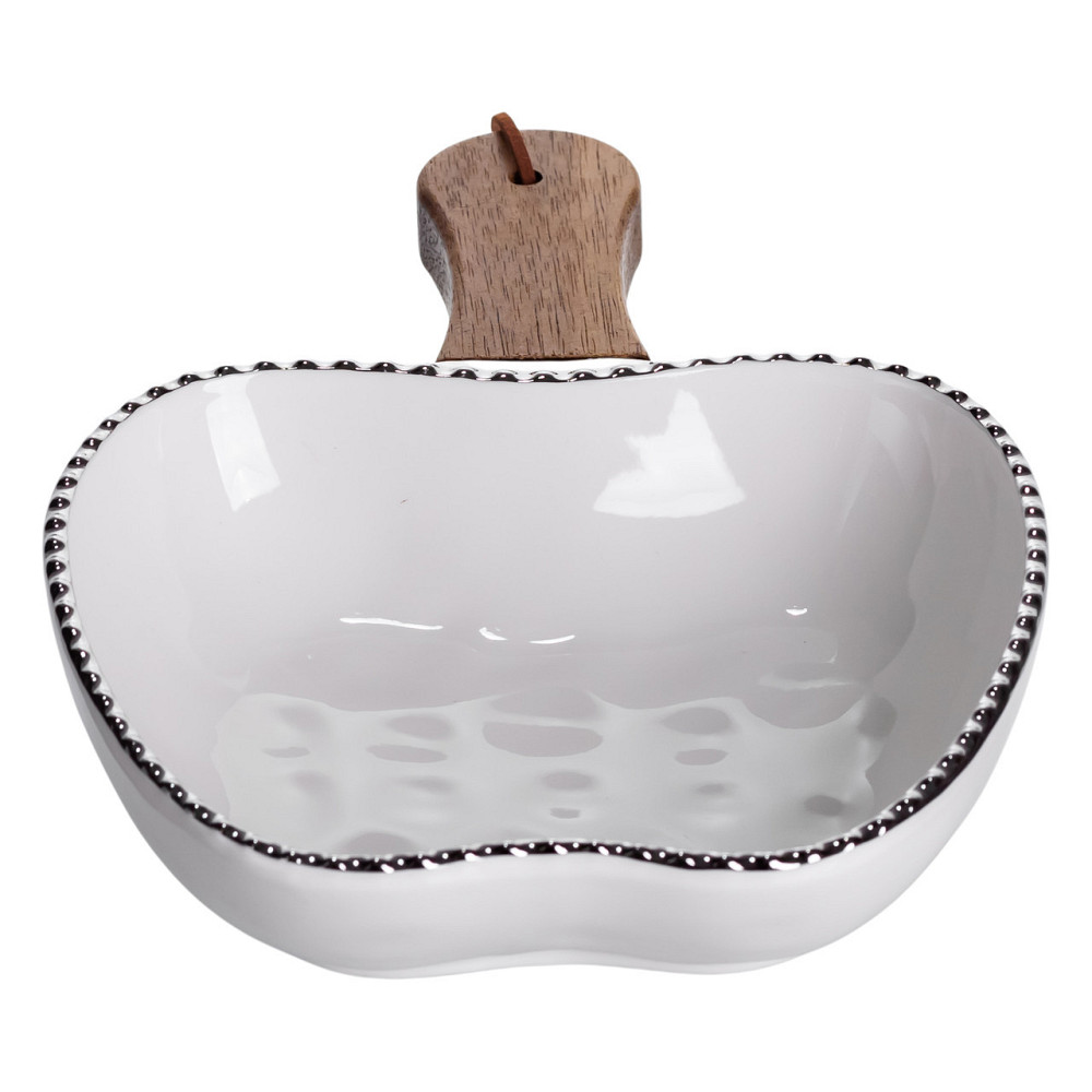 Глибока фарфоровая тарілка з ручкою Яблуко 23 см Київ - фото 1