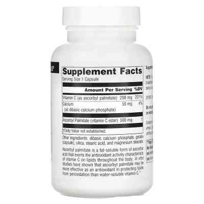 Витаминно-минеральный комплекс Source Naturals Аскорбил Пальмитат, 500 мг, Ascorbyl Palmitate, 90 капсул (SNS-01616) Винница