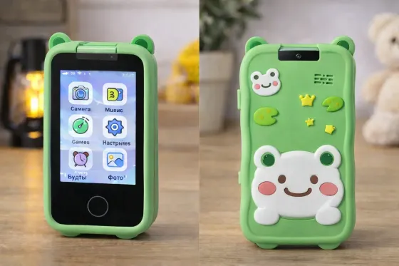 Зеленый Телефон Интерактивный Смартфон с сенсорным экраном Детская игрушка с играми камерой приложениями Коломыя