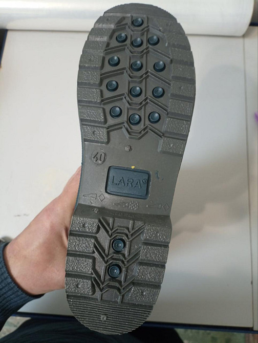 Чоботи гумові жіночі ПВХ сіро-синього кольору Київ - фото 2