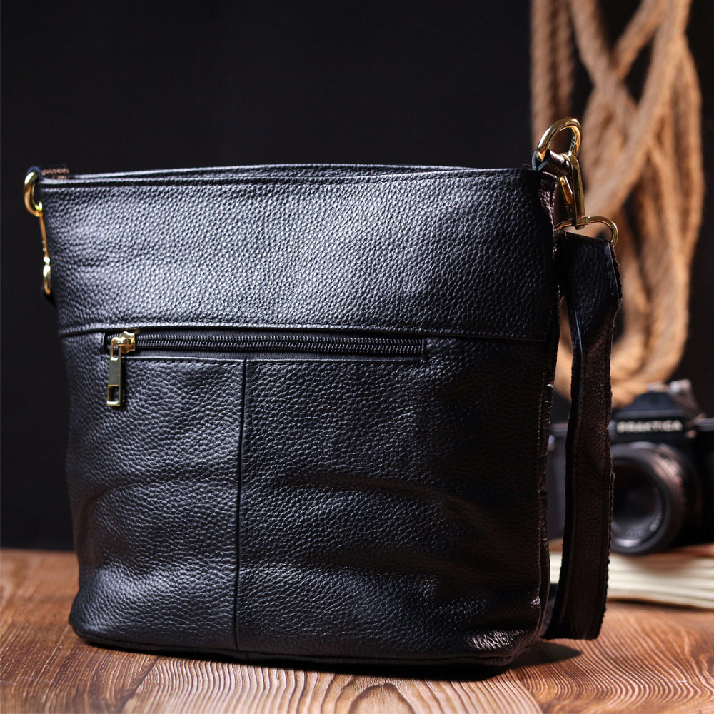 Красива жіноча сумка на плече Vintage sale_15002 шкіряна Чорний Київ - фото 7