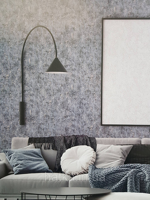 Шпалери метрові вінілові на флізеліні Sintra Structure під штукатурку мазки смужки чорні сірі золотисті 423158 Київ - фото 1
