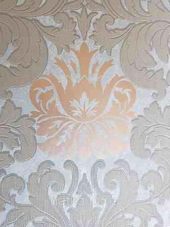 Шпалери метрові вінілові на флізелін Marburg Villa Romana класичні вензелі завитки золотисті коричневі Київ