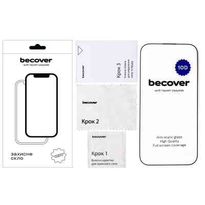 Стекло защитное BeCover Apple iPhone 14 Pro Max 10D Black (711328) Винница