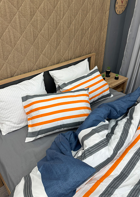 Комплект постельного белья, Decorator Larsson Евро 200х215 разноцветная полоска (88-022) Киев - изображение 7