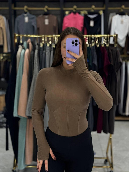 Жіночий базовий теплий боді з турецького мікрофлісу Моко, 42 Одеса - фото 2