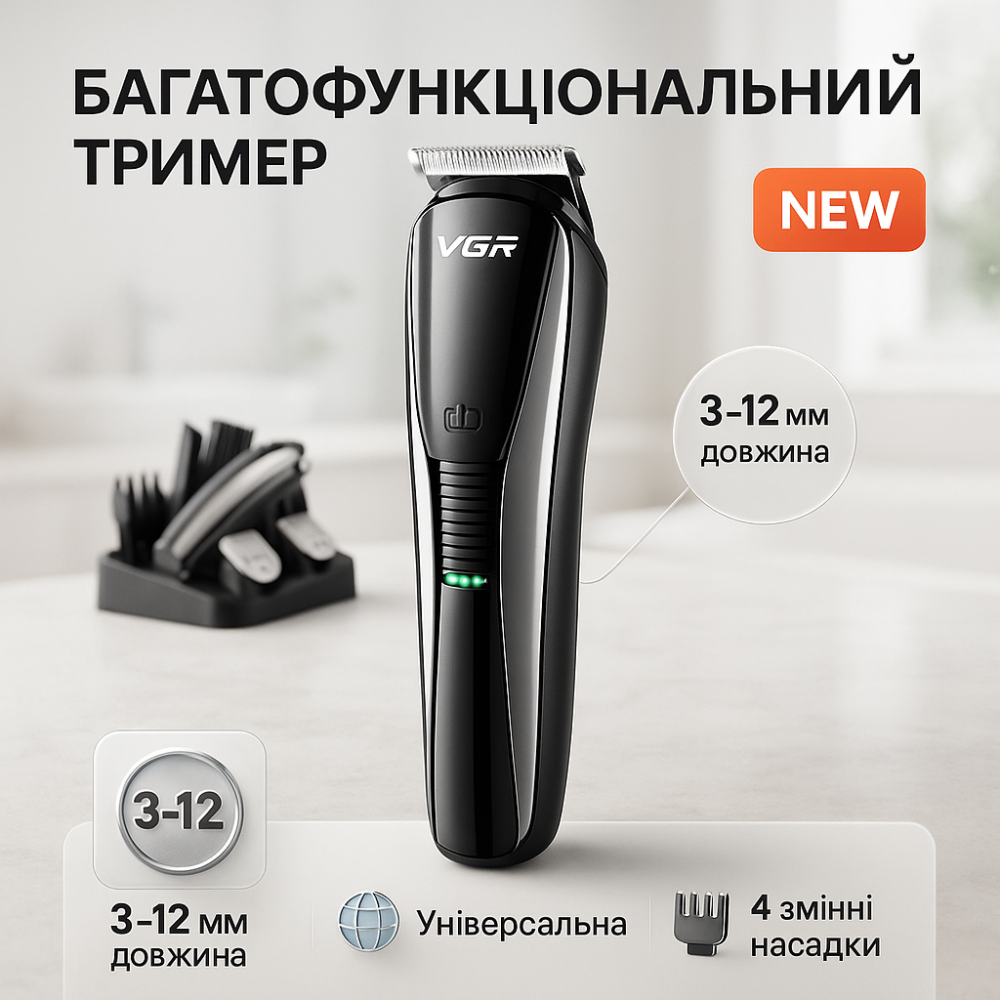 Машинка для стрижки VGR V-029 волос и бороды аккумуляторная триммер MO-79 Львов - изображение 13