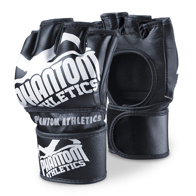 Рукавиці для ММА Phantom Blackout Black L/XL (капа в подарунок) Каменское - изображение 2