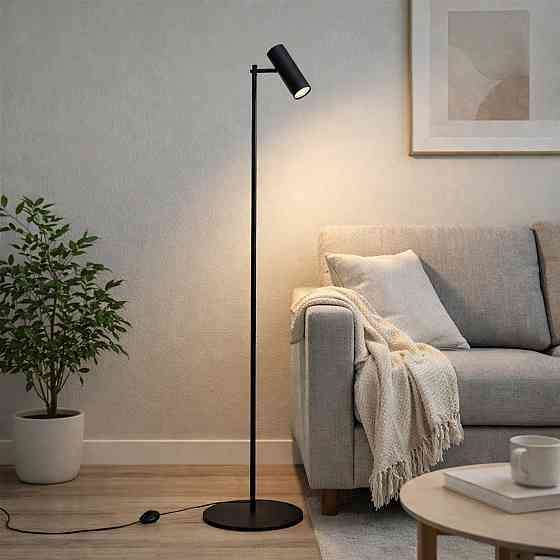 Торшер MSK Electric Focus с поворотным механизмом под лампу GU10 черный NL 15055 BK Одесса