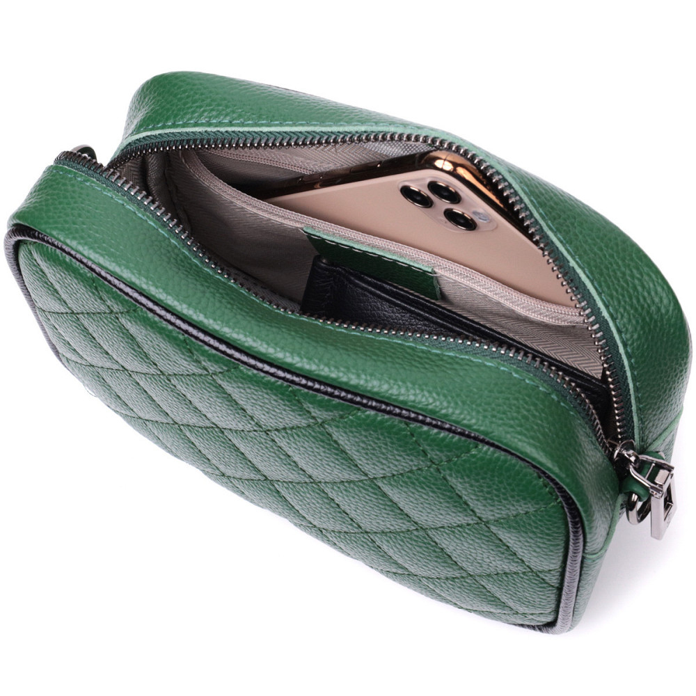 Сумка через плечо на одно отделение из натуральной кожи Vintage 22384 Зеленая Киев - изображение 7