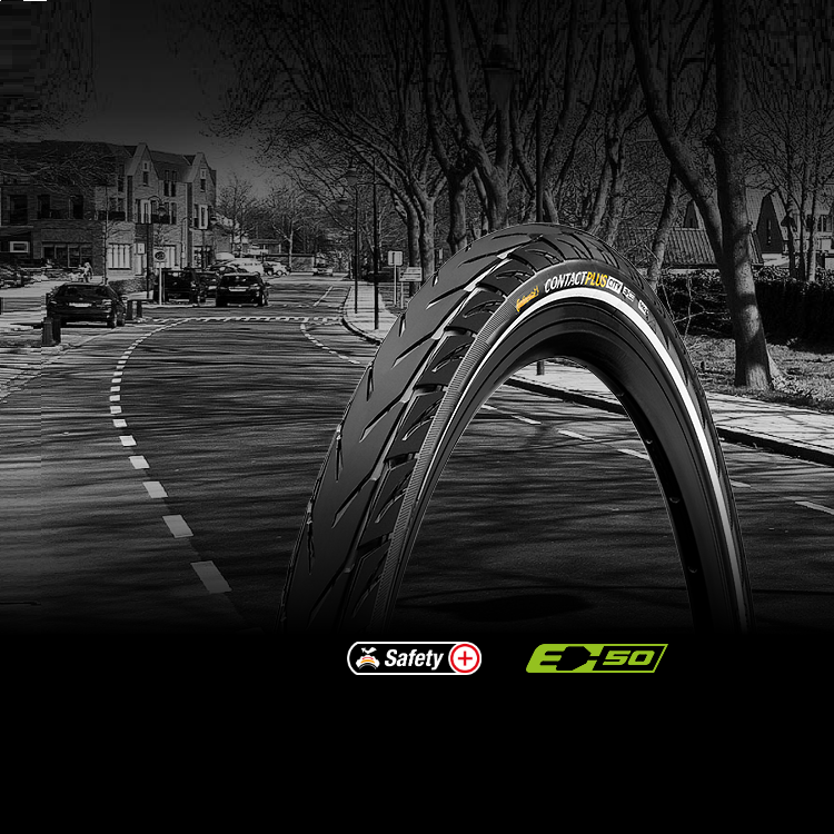 Покрышка Continental Contact Plus City, 26 x 2.20, черная, не складная, светоотражающая Київ - фото 2