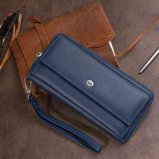 Гаманець універсальний жіночий ST Leather 19296 Темно-синій Київ