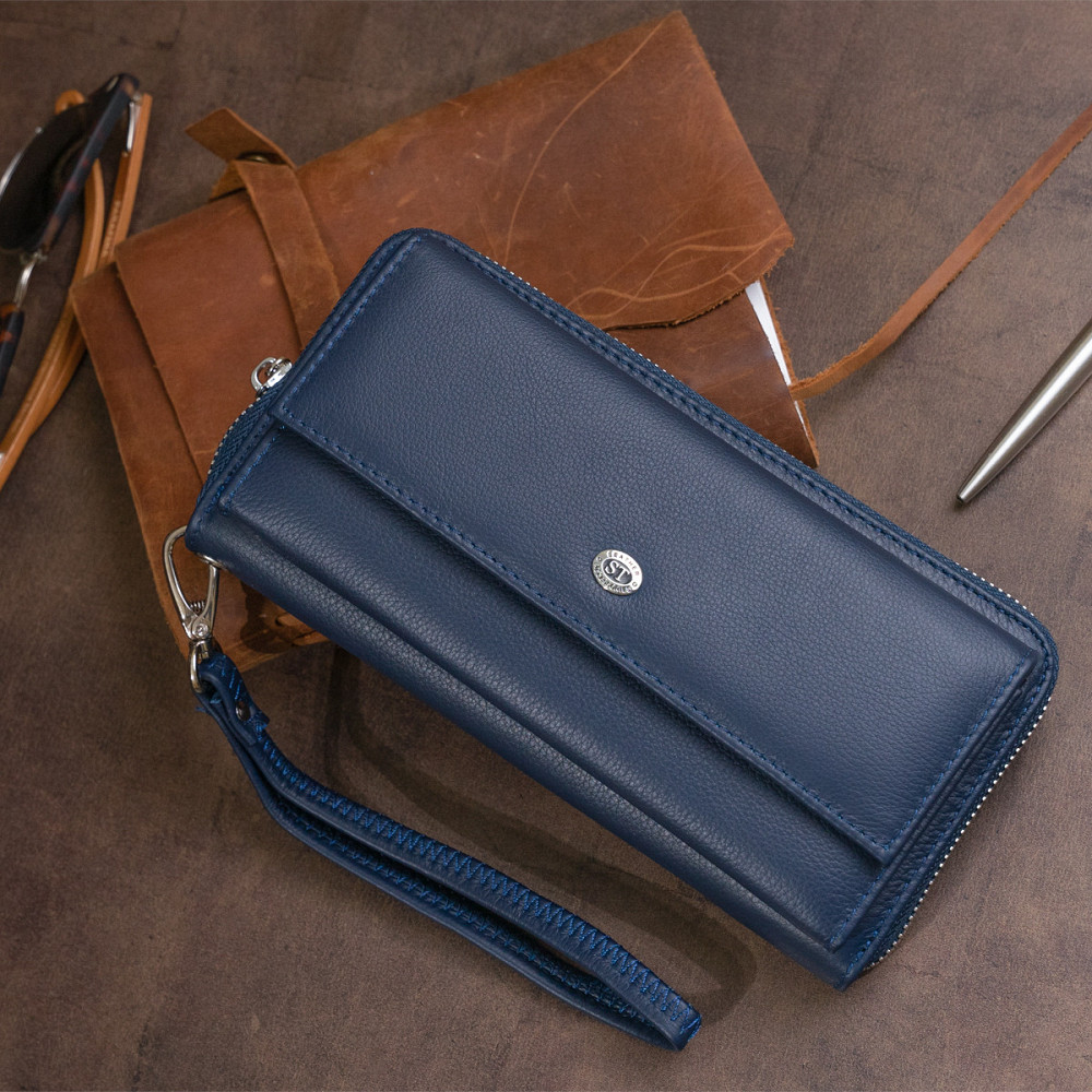 Гаманець універсальний жіночий ST Leather 19296 Темно-синій Київ - фото 3