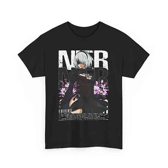 Футболка для хлопчика з аніме принтом Ніер Аутомата Йорха Аніме оверсайз (зріст від 165 до 180) Чорний AnimeJ0525m Дніпро