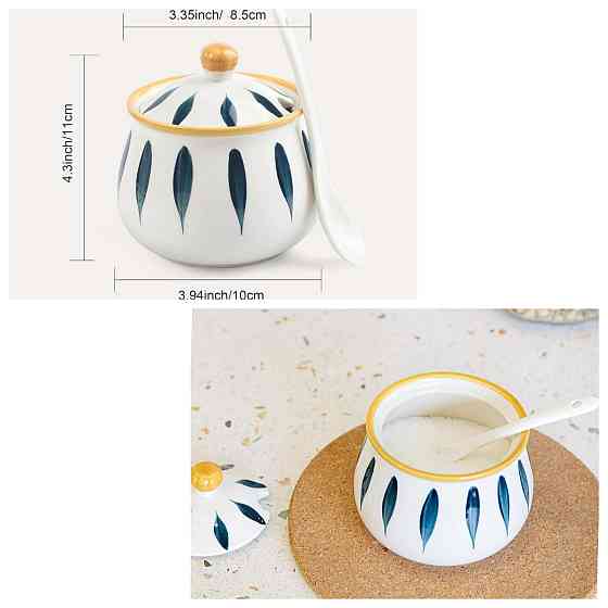 Керамічна цукорниця з кришкою та ложкою Луцк