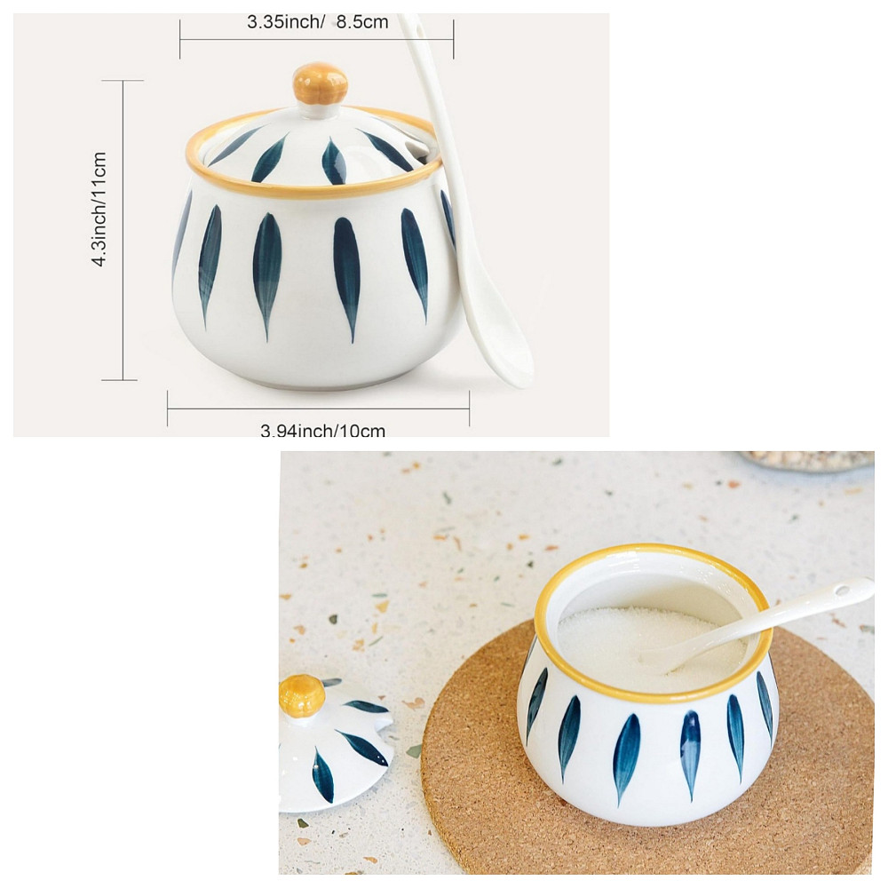 Керамічна цукорниця з кришкою та ложкою Луцьк - фото 1