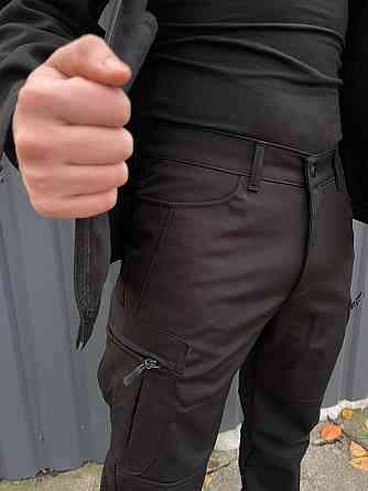 Тактичні теплі штани Softshell Чорний М Вінниця