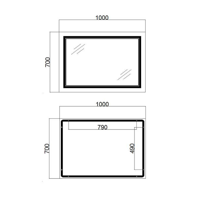 Дзеркало настінне прямокутне сенсорне Qtap Cardinal 1000х700 з LED-підсвіткою Touch, з антизапотіванням Харків - фото 2