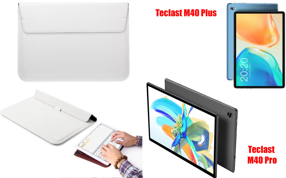 Чехол-конверт VitoCase для Teclast М40 Plus, М40 Pro, с функцией подставки для планшета Белый Киев - изображение 1