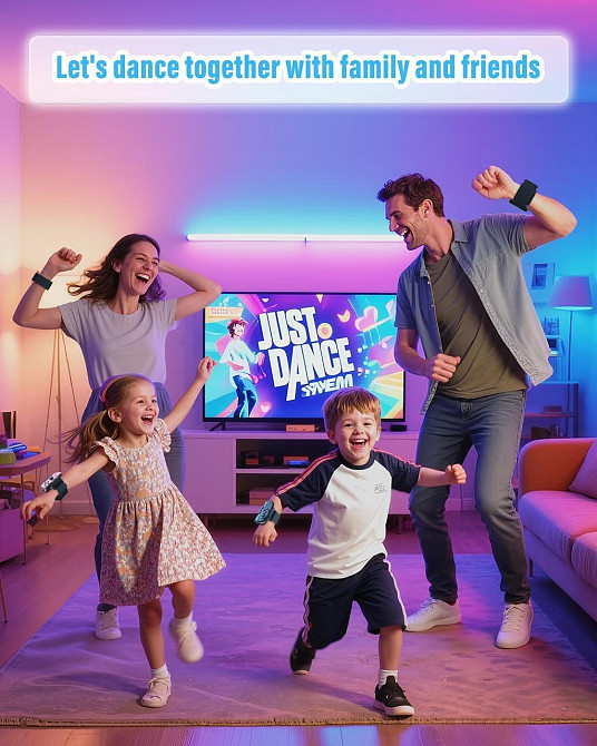 Ремінці для зап’ястя Joy‑Con для Switch 2/1/OLED, регульовані 2 шт, чорні, сумісні з Just Dance 2021‑2026 та Zumba Burn It Up, Київ - фото 2