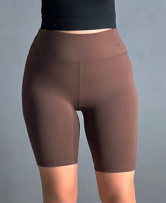 Шорти жіночі Oysho 114 велосипедки з логотипом коричневі, коричневий, L Одеса - фото 1