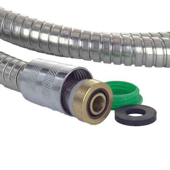 Шланг для душу 1/2" SS розтяжний з підшипником 150-180 см AQUATICA XB-9353 (9792040) Київ