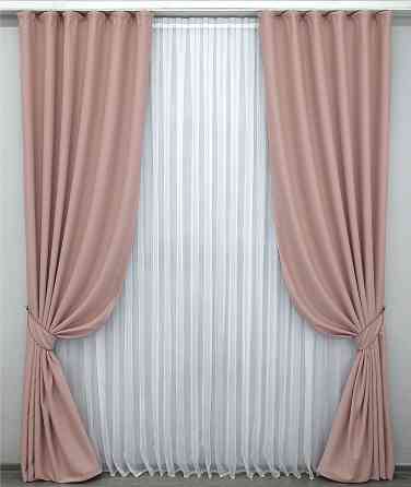 Комплект готових штор VR-Textil Блекаут Midnight № 1226ш Світло-пудровий 150х290 см 2 шт (33-0072) Київ