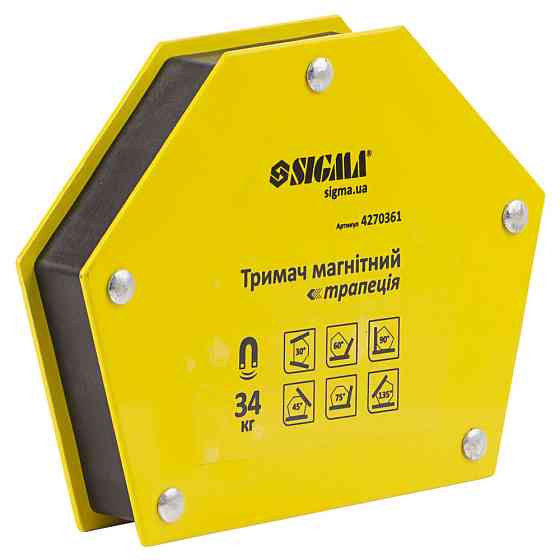 Sigma Магнит для сварки трапеция 34кг 105×65×65×45мм (30,45,60,75,90,135°) SIGMA (4270361) Киев