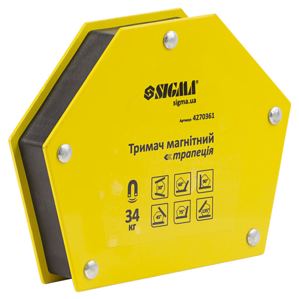 Sigma Магнит для сварки трапеция 34кг 105×65×65×45мм (30,45,60,75,90,135°) SIGMA (4270361) Киев - изображение 3