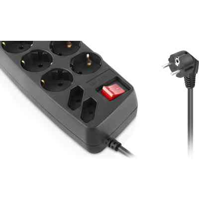 Сетевой фильтр питания REAL-EL REAL-EL RS-10 Protect, 1.8m, black (EL122300038) Винница