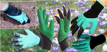 Садові рукавички з пазурами Garden Glove 4505 для посадки, прополювання та розпушування ґрунту, універсальний розмір Одеса - фото 9