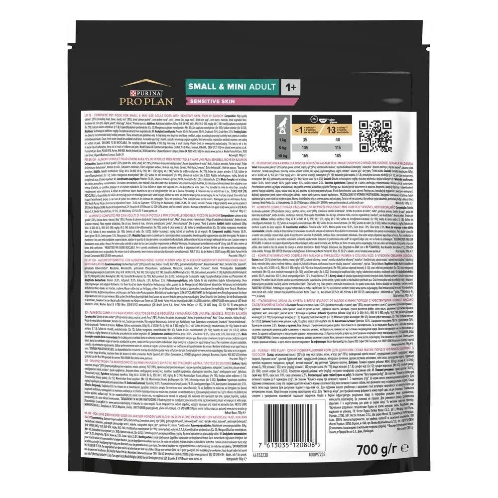 Сухий корм PRO PLAN Small&Mini Adult 1+ Sensitive Skin для дорослих собак дрібних порід, з чутливою шкірою, з лососем, 700 г Київ - фото 2