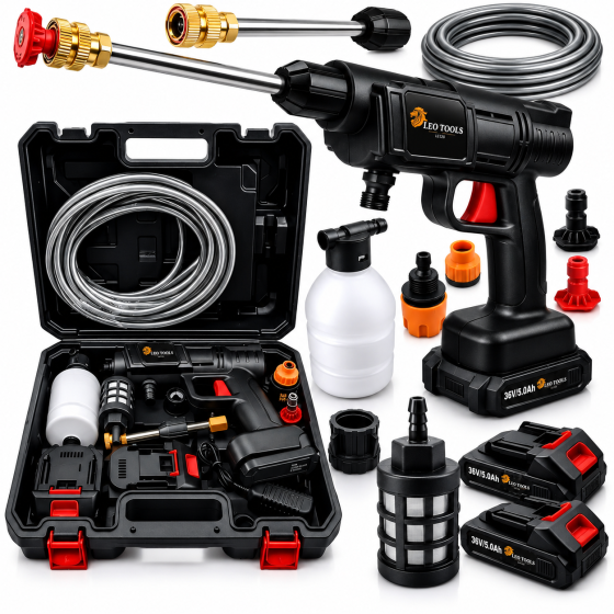 Аккумуляторная мойка высокого давления LEO TOOLS 36V + 2 аккумулятора (Польша) Киев