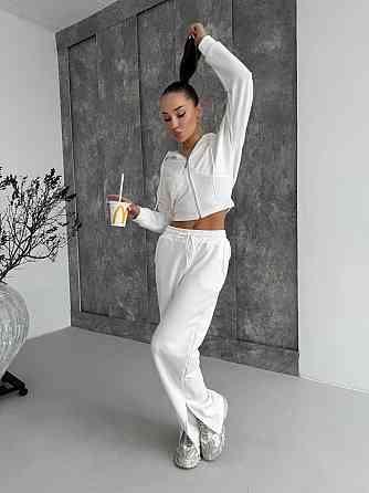 Женский повседневный костюм двойка турецкая петля Молочный, 46/48 Одесса