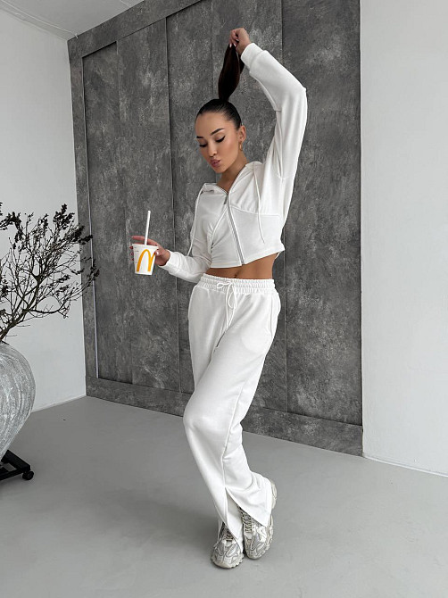 Женский повседневный костюм двойка турецкая петля Молочный, 46/48 Одесса - изображение 5