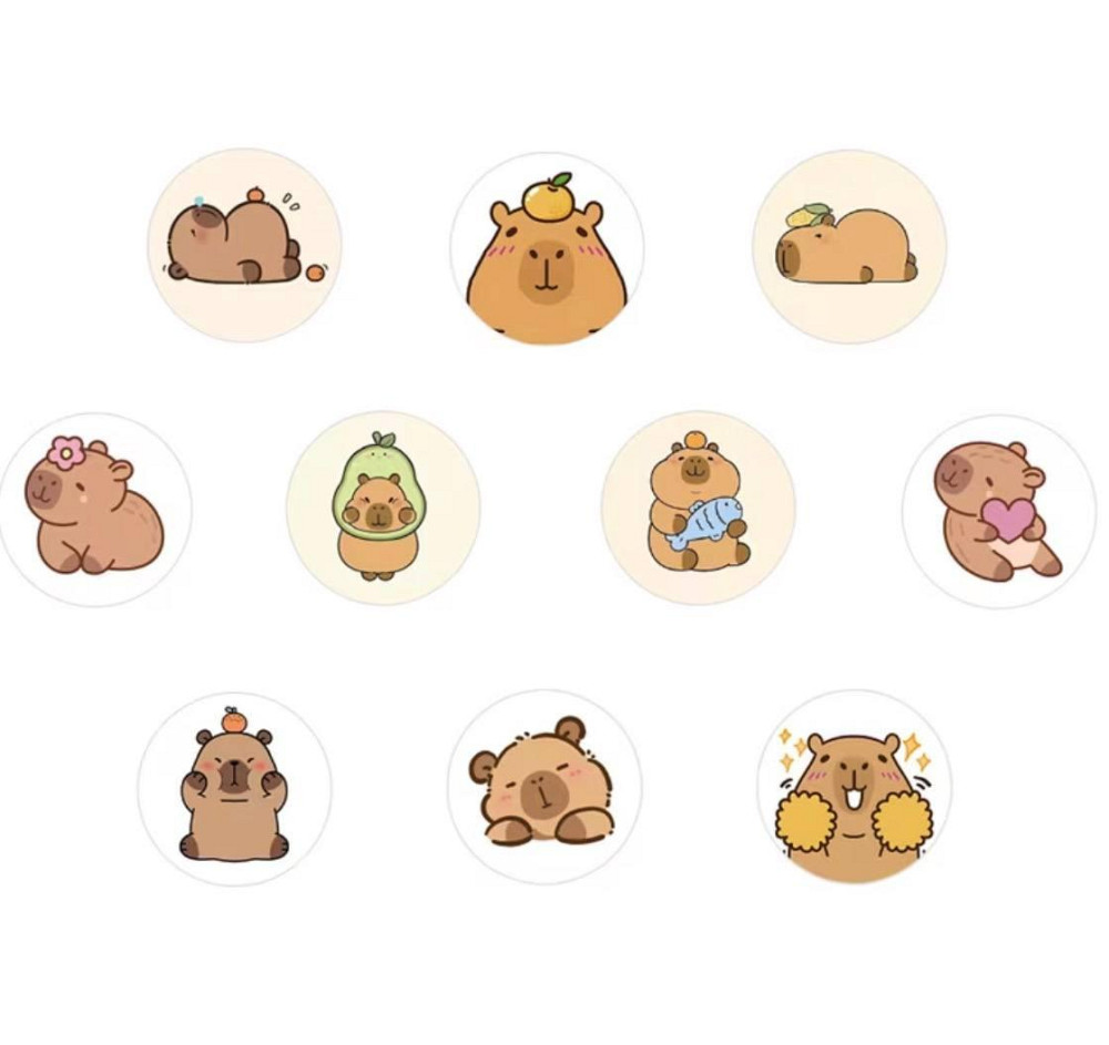 Наклейки капибара 500 шт набор стикеров милые животные для телефона ноутбука скрапбукинга Киев - изображение 2